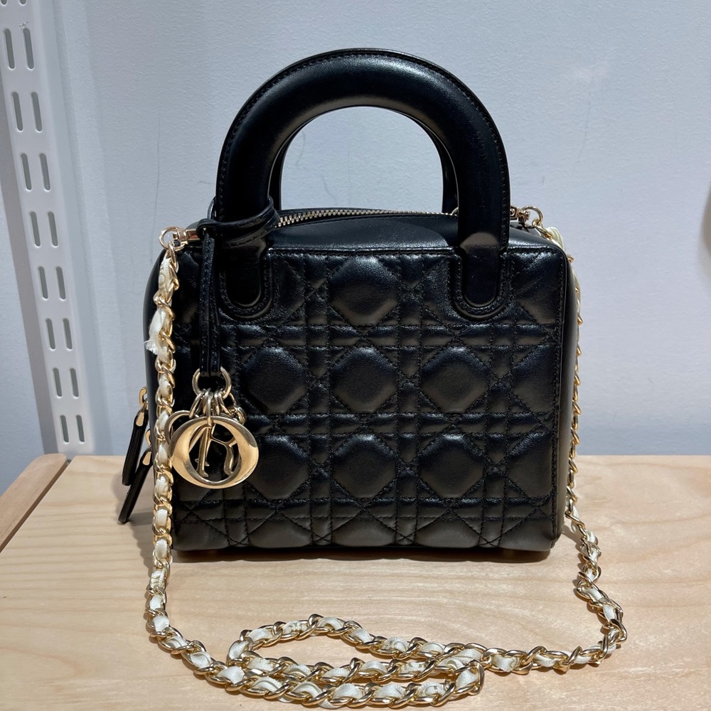 💓SOLD💓Christian Dior Lambskin Cannage Lily Bag Black